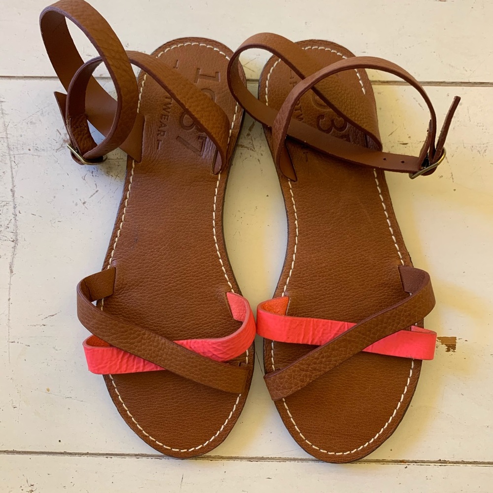 Madewell Boardwalk Leather Ankle Strap Sandals